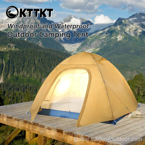 2.8kg yellow Trekking Camping tent wind resistant